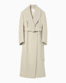Wool Boa Double Breast Coat - ecru