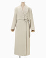 Wool Boa Double Breast Coat - ecru