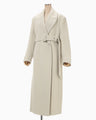Wool Boa Double Breast Coat - ecru