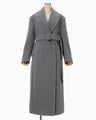Wool Boa Double Breast Coat - grey