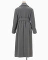 Wool Boa Double Breast Coat - grey