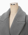 Wool Boa Double Breast Coat - grey