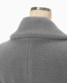 Wool Boa Double Breast Coat - grey
