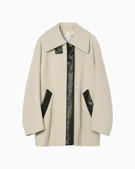 Wool Boa Coat - ecru