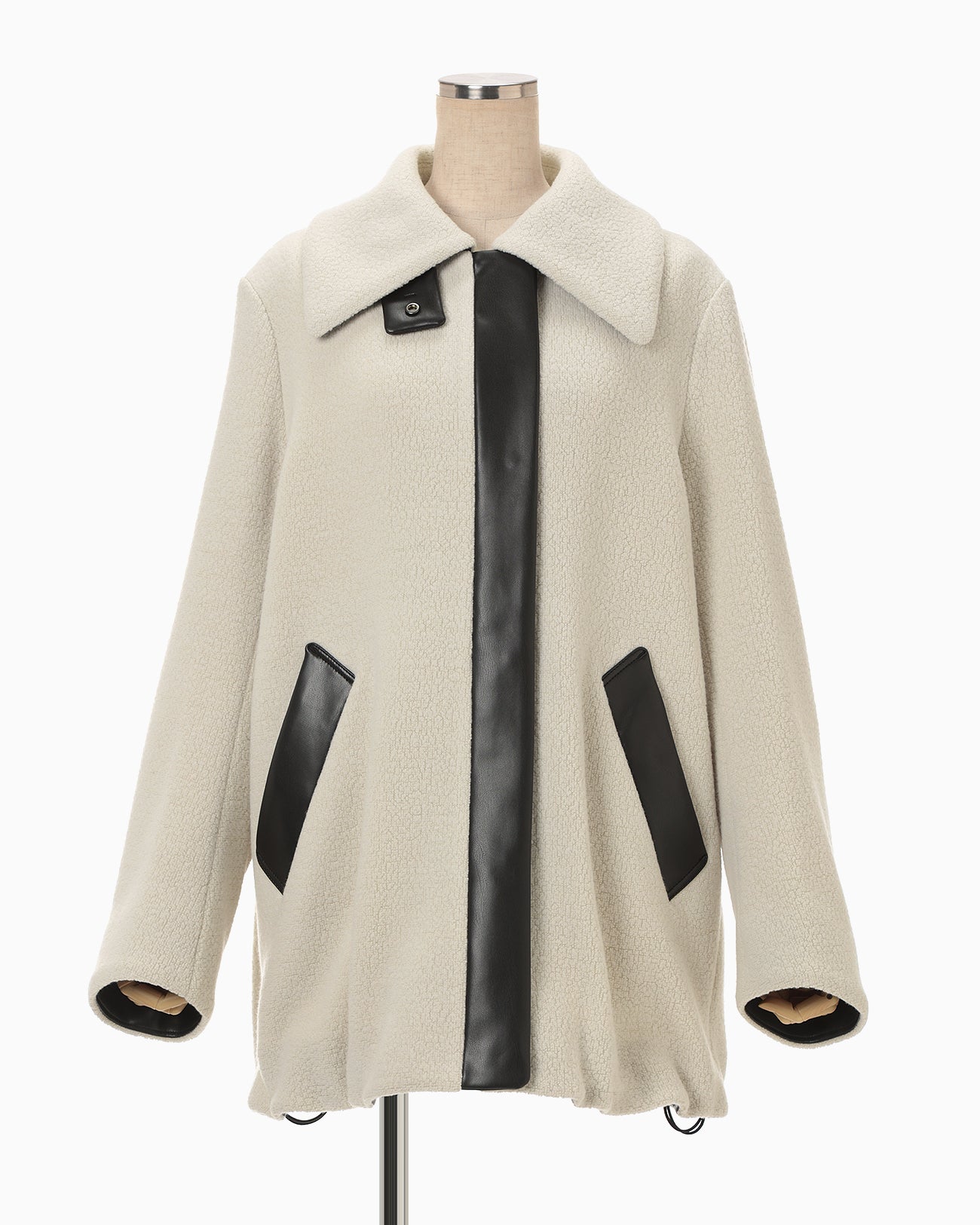 Wool Boa Coat - ecru - Mame Kurogouchi