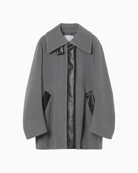 Wool Boa Coat - grey