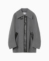 Wool Boa Coat - grey