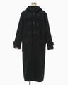 Cording Embroidery Duffle Coat - black