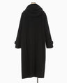 Cording Embroidery Duffle Coat - black