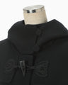 Cording Embroidery Duffle Coat - black