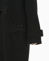 Cording Embroidery Duffle Coat - black