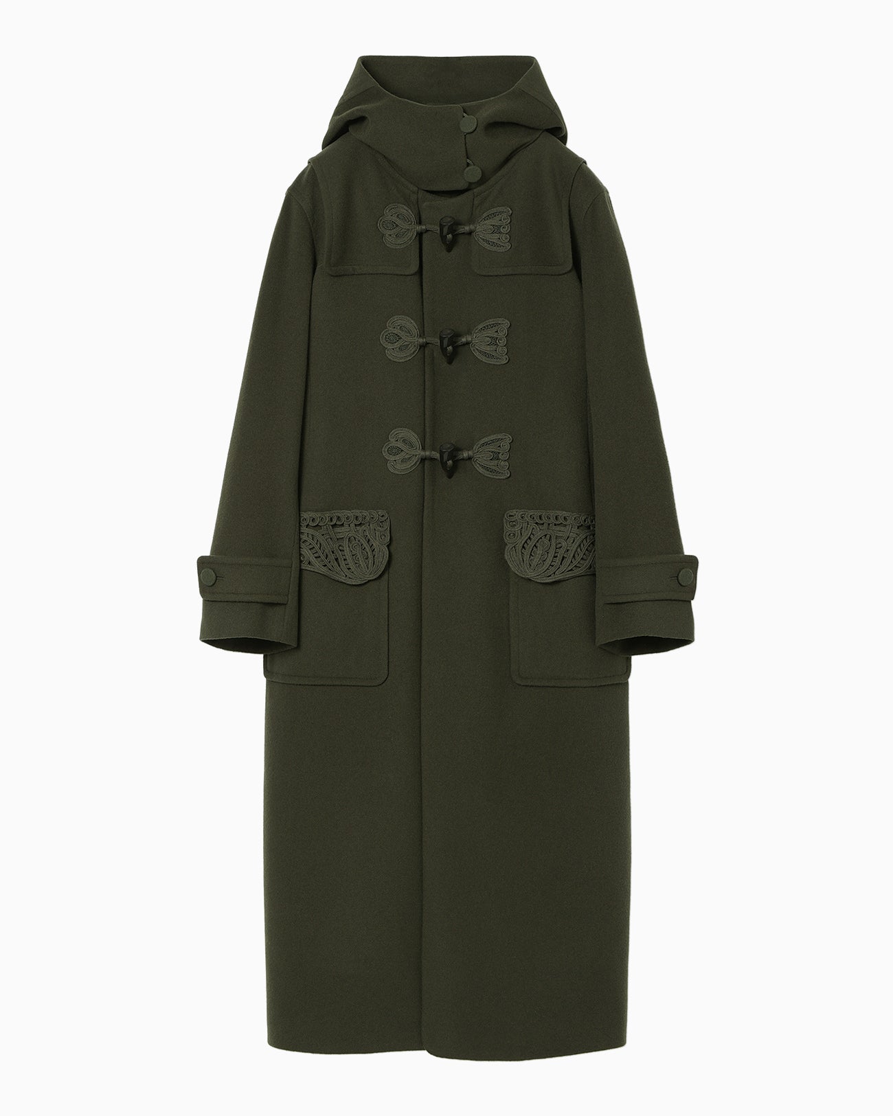 Cording Embroidery Duffle Coat - khaki - Mame Kurogouchi