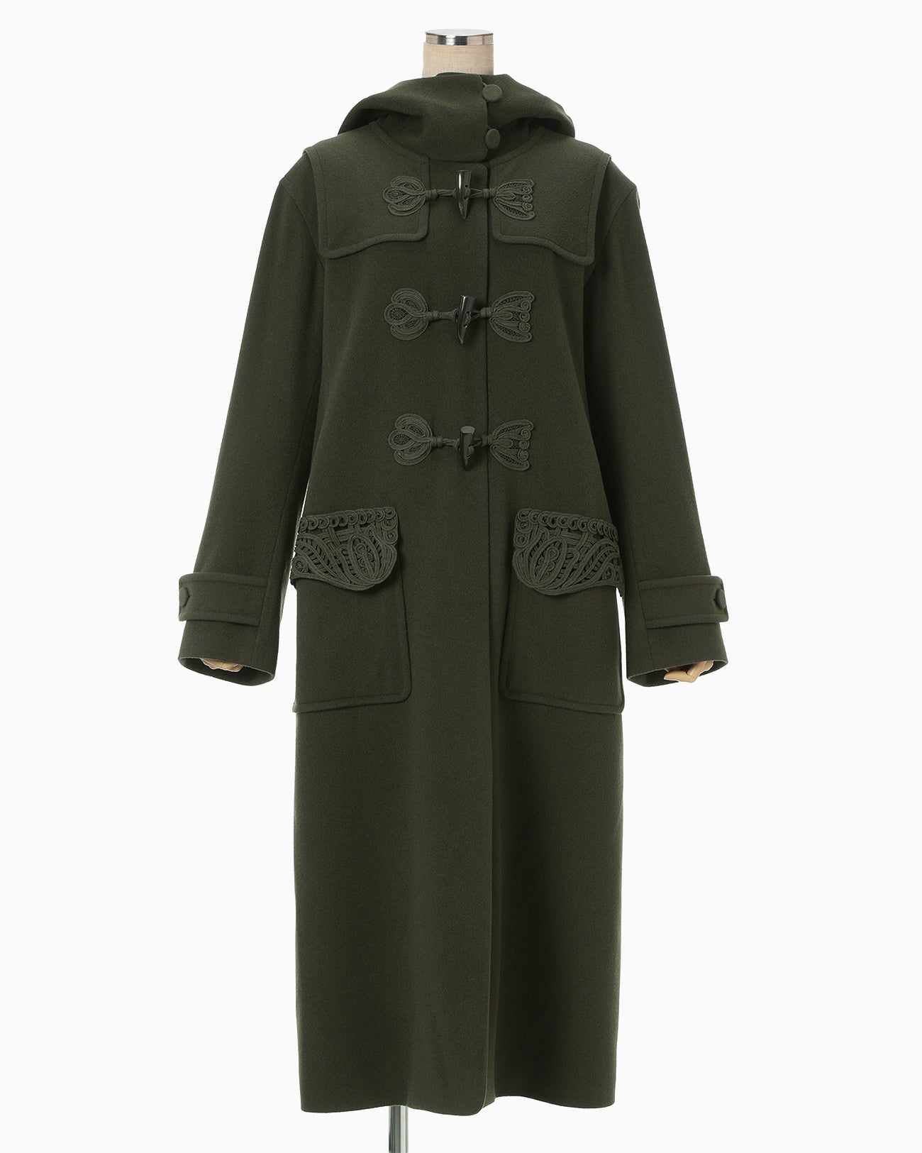 Cording Embroidery Duffle Coat - khaki - Mame Kurogouchi