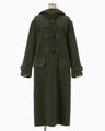 Cording Embroidery Duffle Coat - khaki