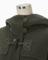 Cording Embroidery Duffle Coat - khaki