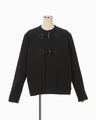 Cording Embroidery Short Duffle Coat - black