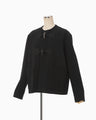 Cording Embroidery Short Duffle Coat - black