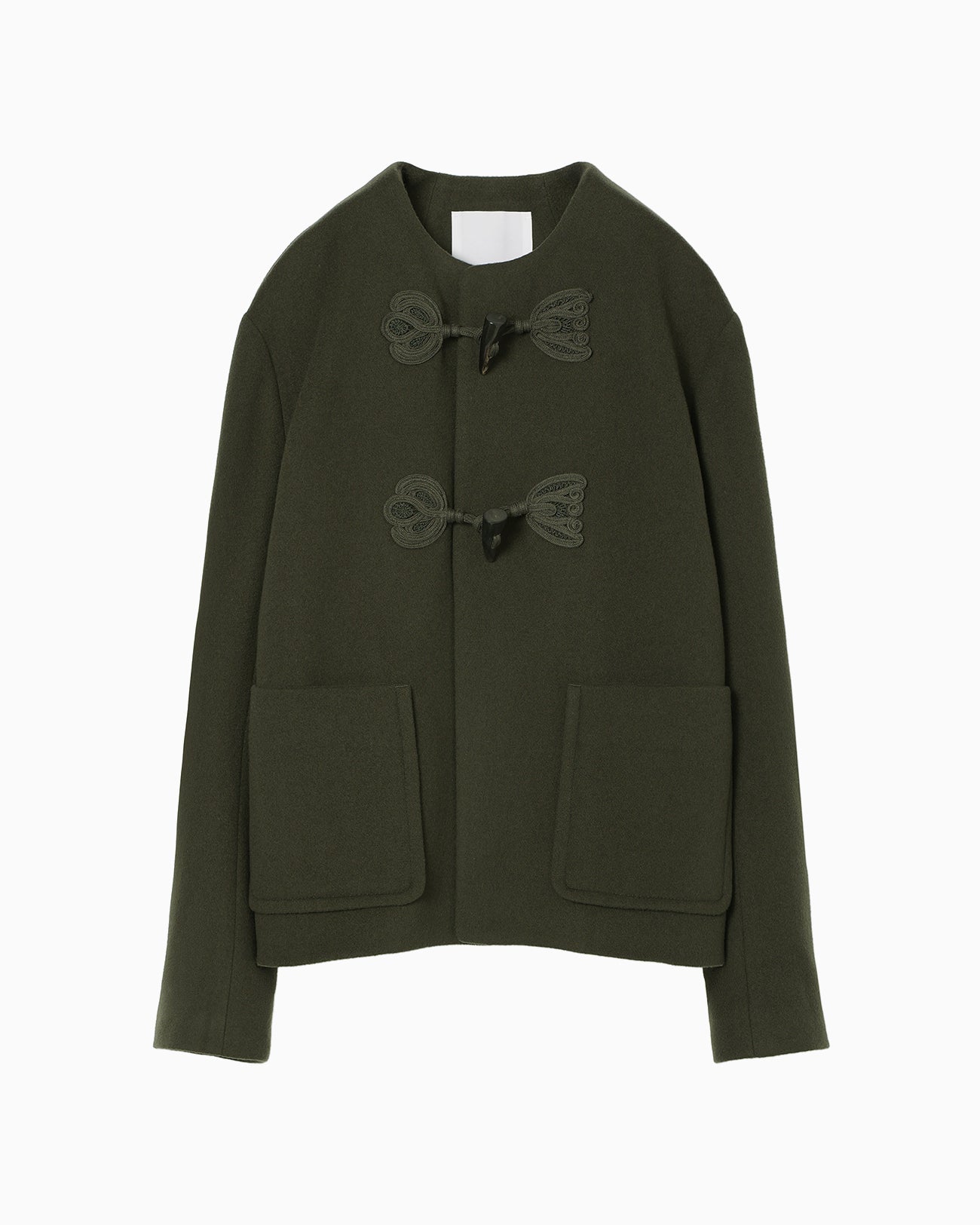 Cording Embroidery Short Duffle Coat - khaki - Mame Kurogouchi