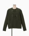 Cording Embroidery Short Duffle Coat - khaki