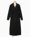 Nylon Twill Chesterfield Coat with Waist Bags - black