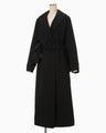 Nylon Twill Chesterfield Coat with Waist Bags - black