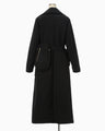 Nylon Twill Chesterfield Coat with Waist Bags - black