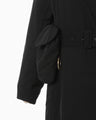Nylon Twill Chesterfield Coat with Waist Bags - black