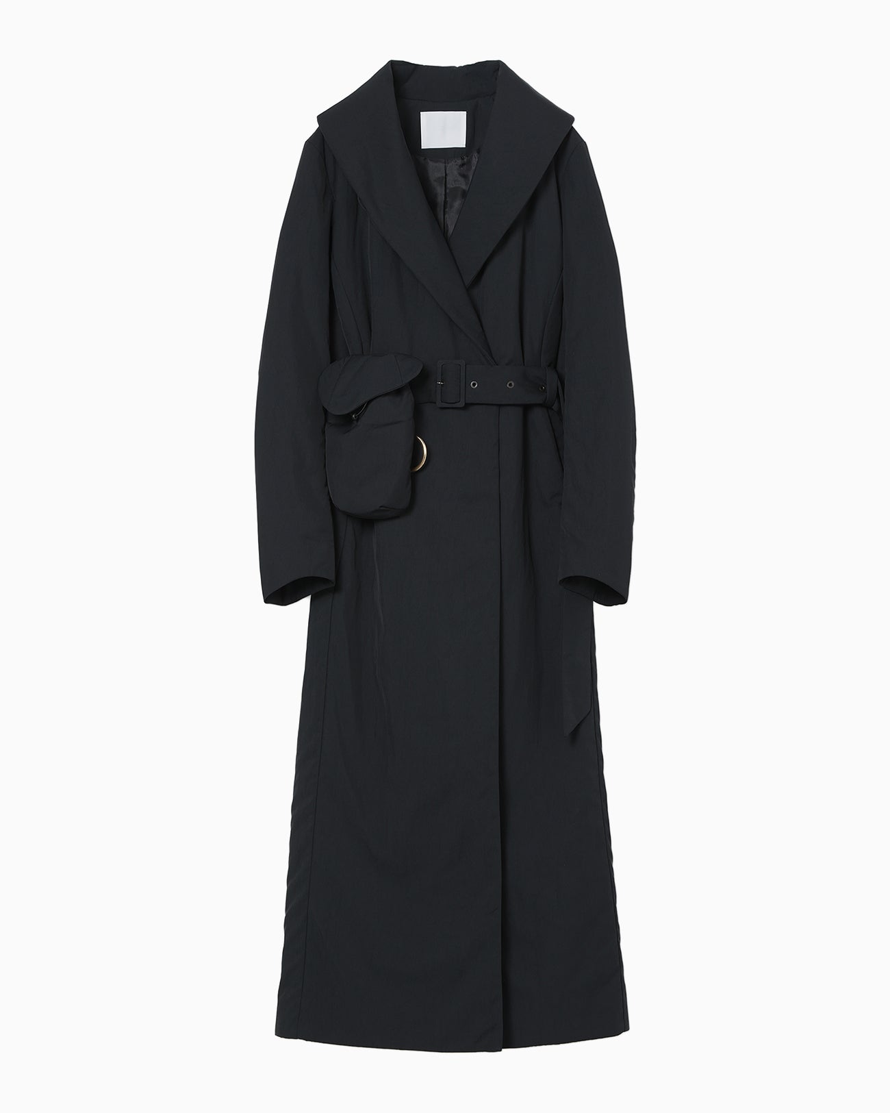 Nylon Twill Chesterfield Coat with Waist Bags - navy - Mame Kurogouchi