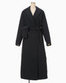 Nylon Twill Chesterfield Coat with Waist Bags - navy