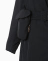 Nylon Twill Chesterfield Coat with Waist Bags - navy