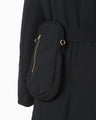 Nylon Twill Chesterfield Coat with Waist Bags - navy