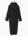 Cording Embroidery Duffle Coat - navy