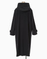 Cording Embroidery Duffle Coat - navy