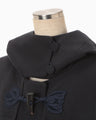 Cording Embroidery Duffle Coat - navy