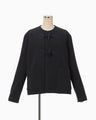 Cording Embroidery Short Duffle Coat - navy