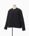 Cording Embroidery Short Duffle Coat - navy