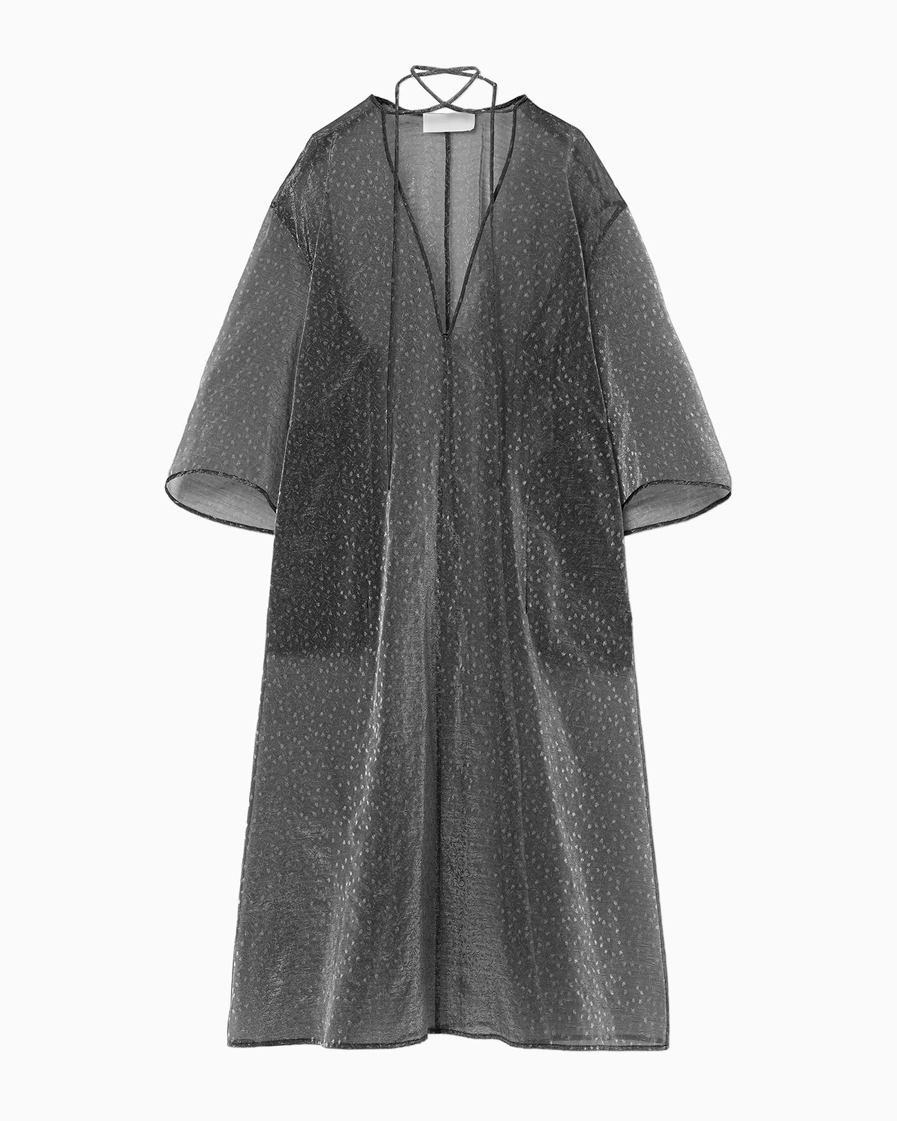 Floral Jacquard Sheer Dress - black - Mame Kurogouchi