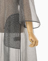 Floral Jacquard Sheer Dress - black