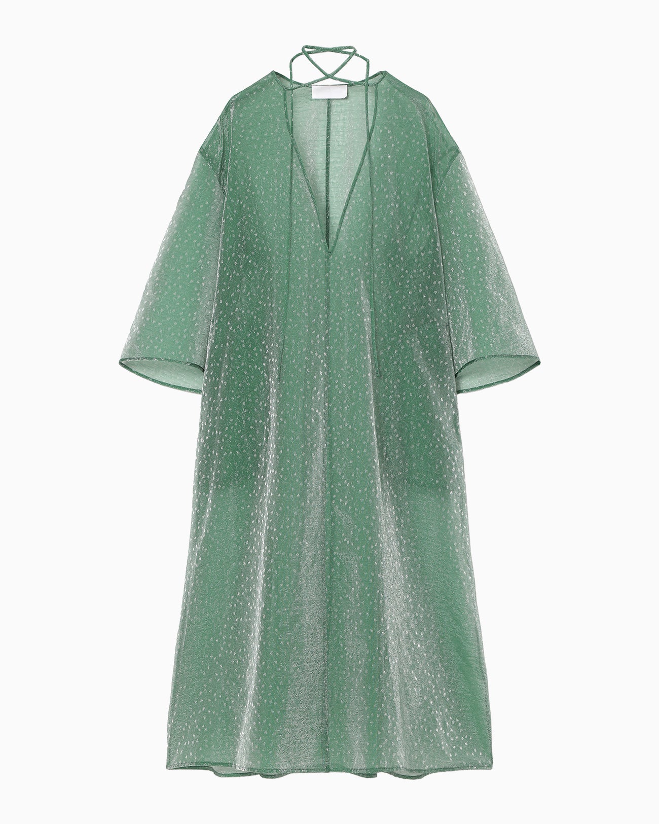 Floral Jacquard Sheer Dress - green - Mame Kurogouchi