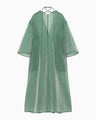 Floral Jacquard Sheer Dress - green