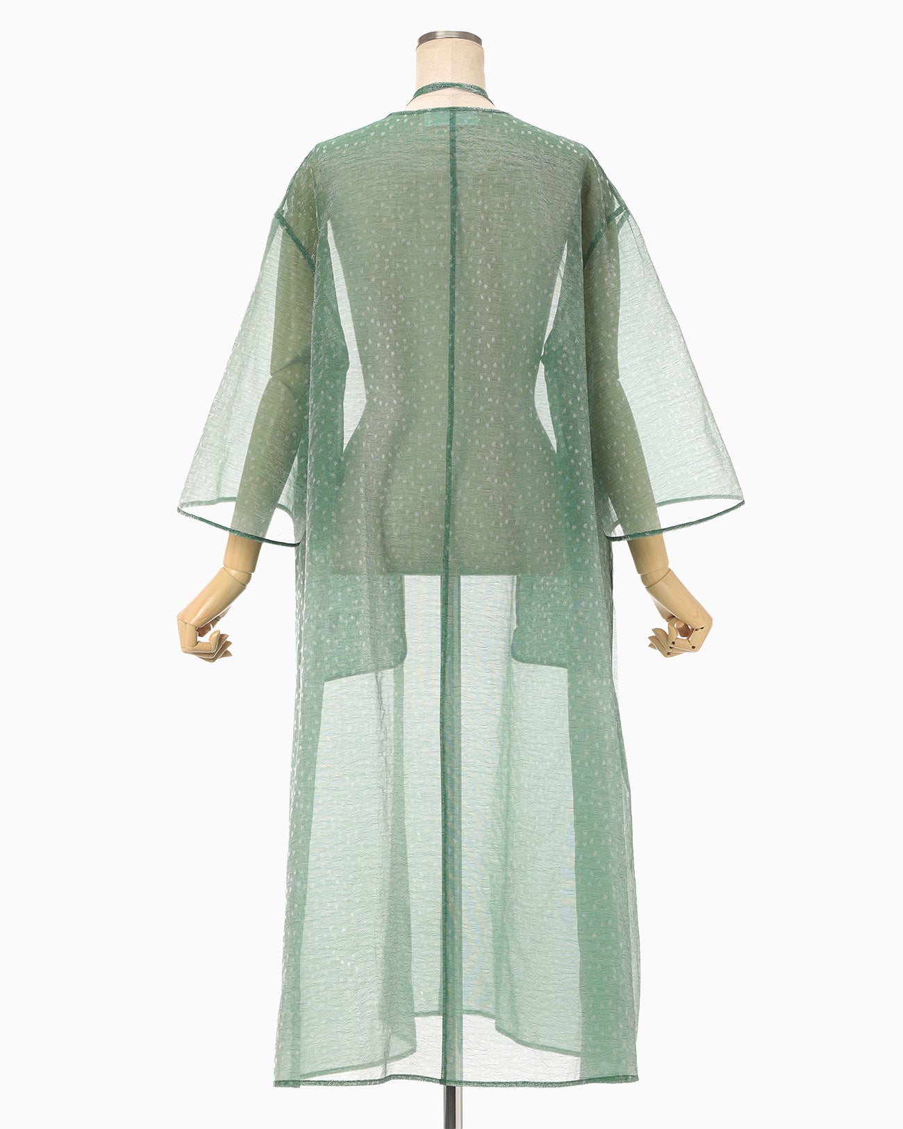 Floral Jacquard Sheer Dress - green - Mame Kurogouchi