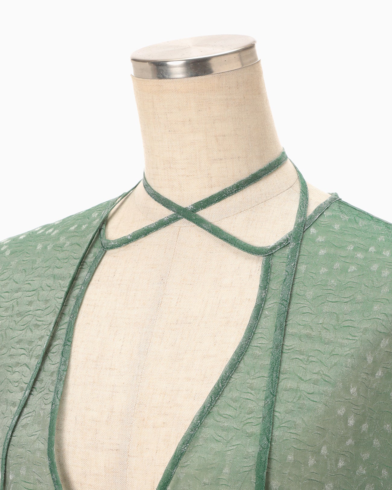 Floral Jacquard Sheer Dress - green - Mame Kurogouchi