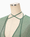 Floral Jacquard Sheer Dress - green