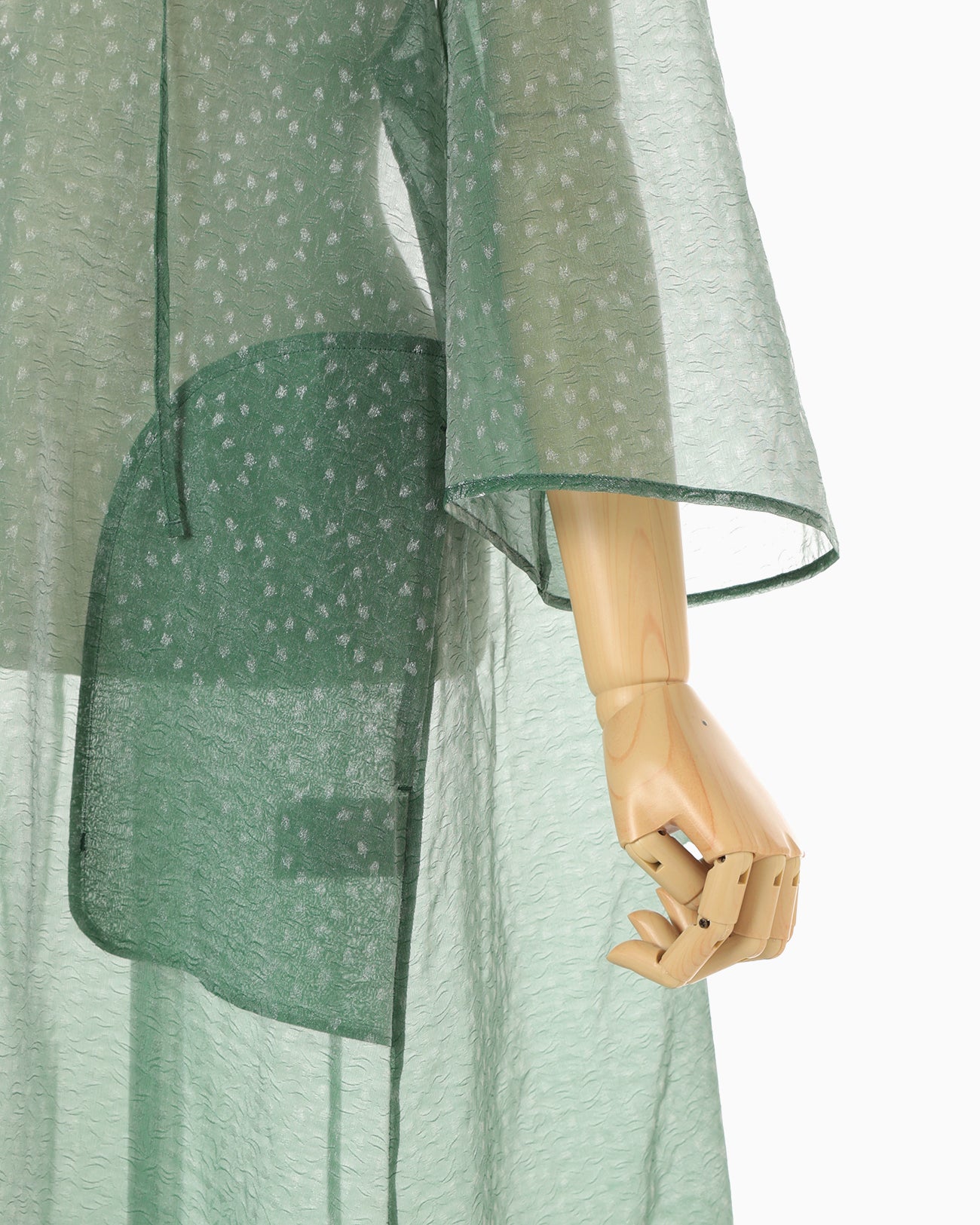 Floral Jacquard Sheer Dress - green - Mame Kurogouchi