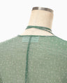 Floral Jacquard Sheer Dress - green