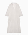 Floral Jacquard Sheer Dress - white
