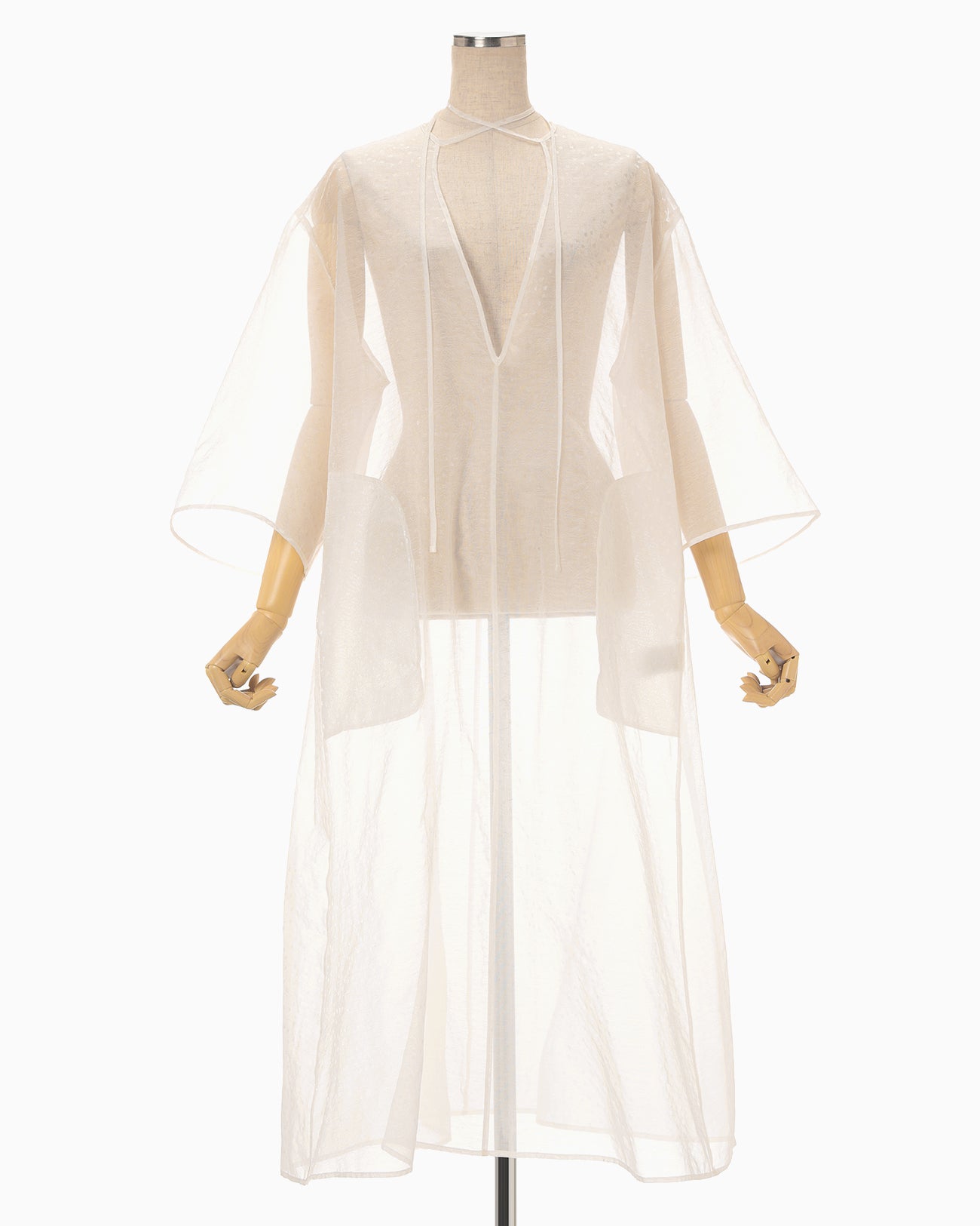 Floral Jacquard Sheer Dress - white - Mame Kurogouchi