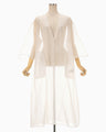 Floral Jacquard Sheer Dress - white