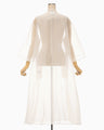 Floral Jacquard Sheer Dress - white
