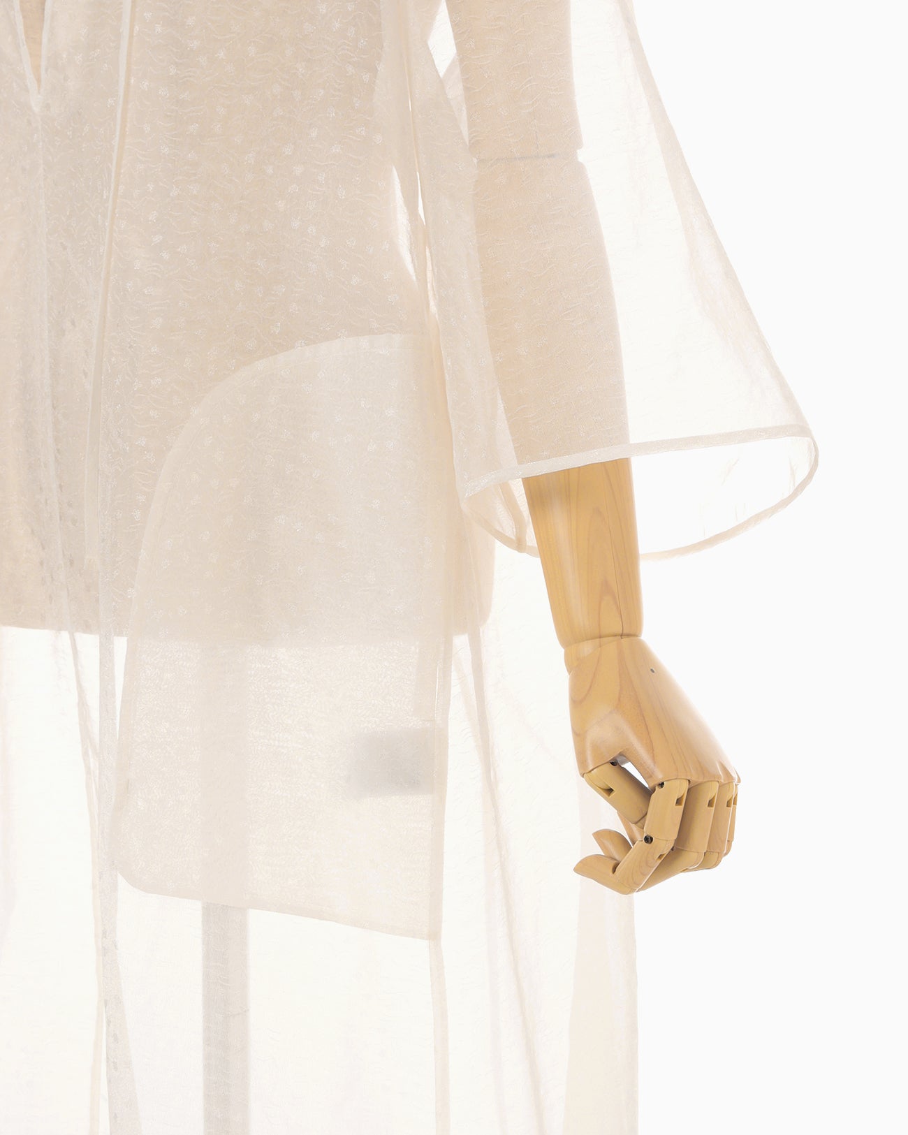 Floral Jacquard Sheer Dress - white - Mame Kurogouchi